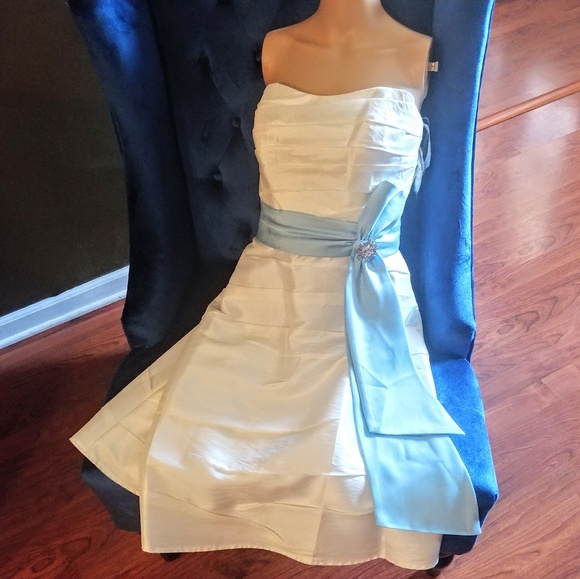 Alfred Angelo Dresses & Skirts - New Ivory blue Alfred Angelo tea-length dress